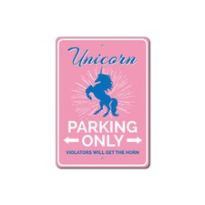 Unicorn Parking Sign, Unicorn Lover Aluminum Metal Decor Sign
