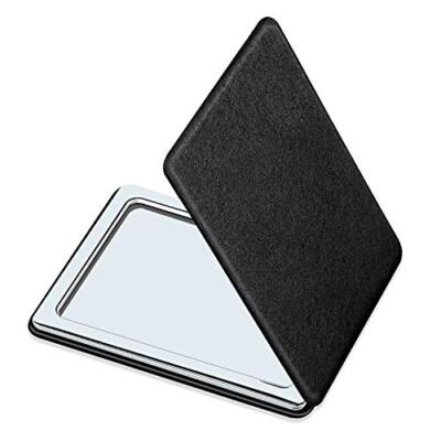 Compact Vanity Mirror for Men, Black, Travel Makeup Mirror for Handbag Pocket 