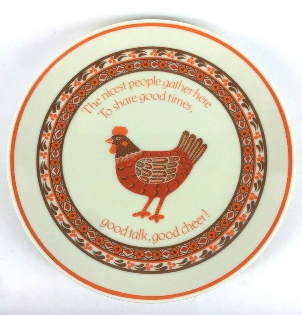 Vintage Rooster Hen Chicken Plate American Greetings Lasting Memories Farmhouse eBay