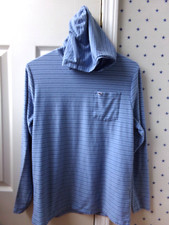 FLAWS Vineyard Vines T-Shirt Hoodie XL Blue Striped Boys 18 Edgartown 50