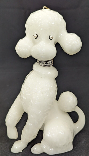 Vintage MCM Poodle Candle for Dog Lovers! Wax Figurine 10" Mid Century - Picture 9 of 18