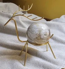 Flower Agate Sphere Carving