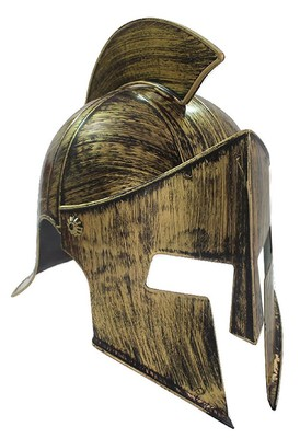 #ad Medieval Knight Spartan Helmet Gold Bronze Roman Warrior Greek Adult Costume $22.95