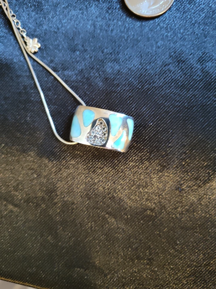 Collar colgante de plata de ley Marahlago Larimar Foto 2 de 4