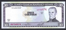 1996 EL SALVADOR 10 COLONES ~ P-144 ~ ARCE PORTAIT~ SUPER GEM CRISP UNCIRCULATED