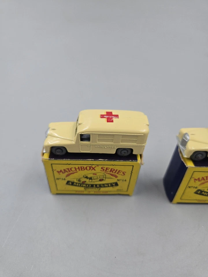 Vintage Matchbox Lesney Lot Of 2 #14 Daimler Ambulances With The Original Boxes - Image 3 of 4
