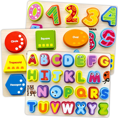 Wooden Puzzles for Toddlers 2-4 - Chunky Toddler Puzzles Ages 3-5 - Learning Tra