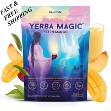 NEW Yerba Magic Yerba Mate Instant Tea Powder Peach Mango Flavor 30 Servings NEW