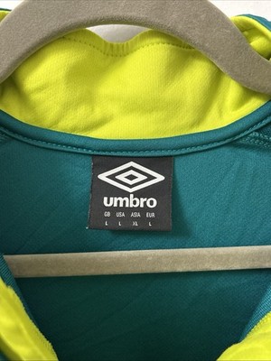 Umbro 1/4 Zip Mens L Teal Neon Ireland FAI National Team Pro