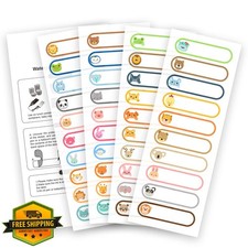Waterproof Name Labels Pack of 80 for Kids Bottles