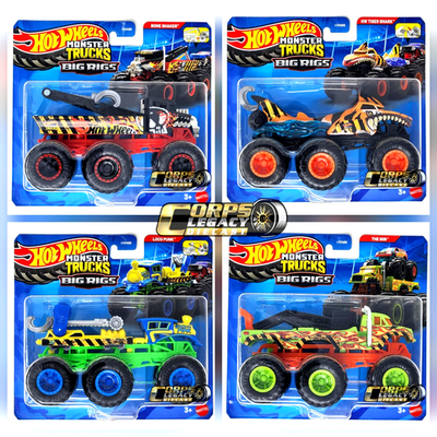 Hot Wheels Monster Trucks Big Rigs 2026 Mix 2 B Case 1:64 – Choose