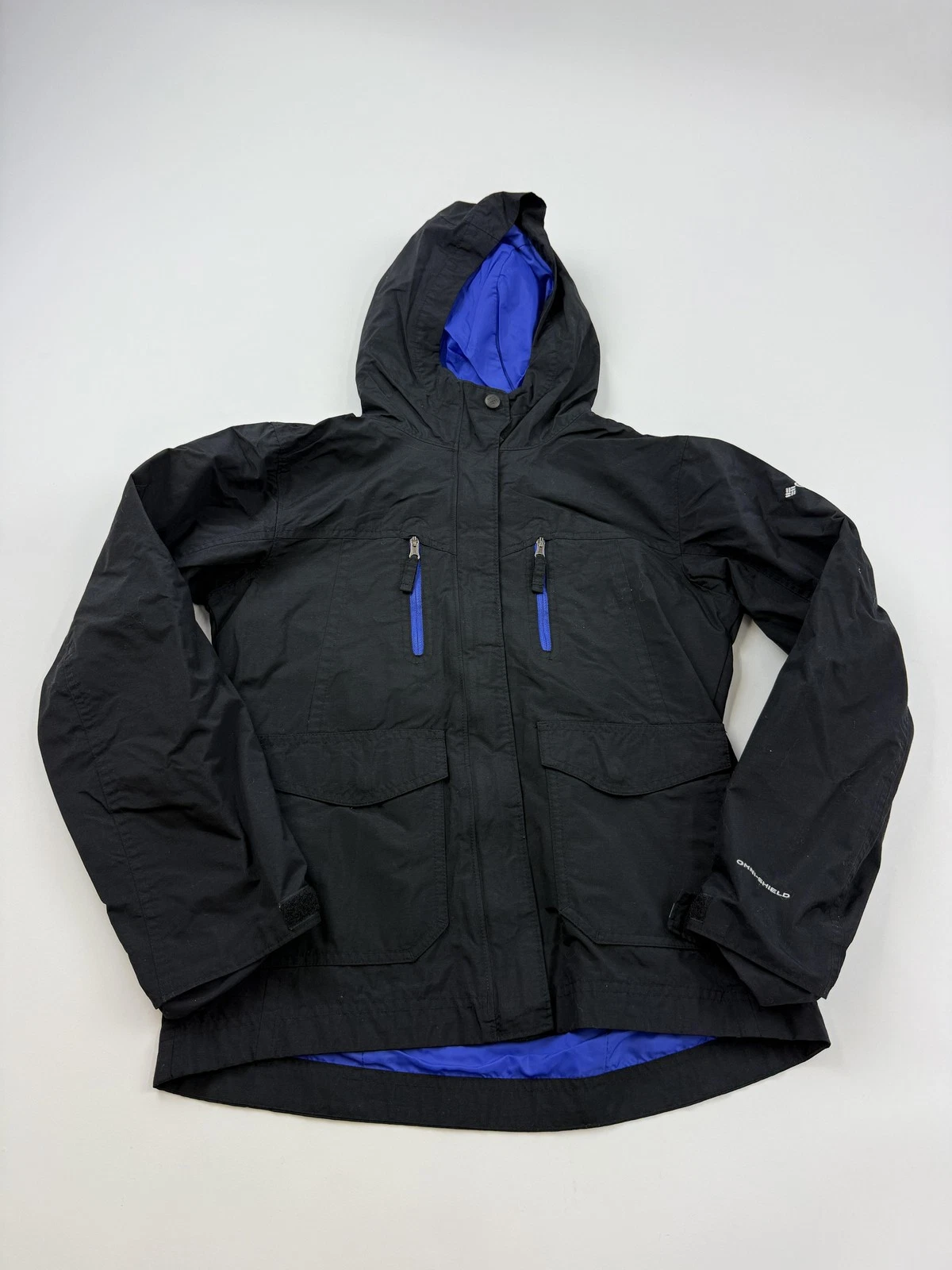 Columbia Jacket Youth 10/12 Black Omni-Shield Interchange Hooded Ski Winter