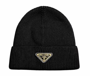 Unisex Black Prada Beanie Hat