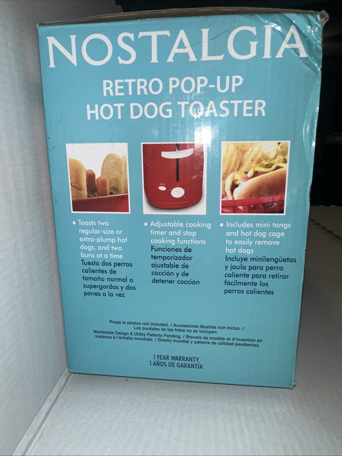 HDT600RETRORED Nostalgia Retro Pop-Up Hot Dog Toaster Oven Red New In Box