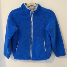 Hanna Andersson Kids Blue Fleece Zip Up Jacket Size 140
