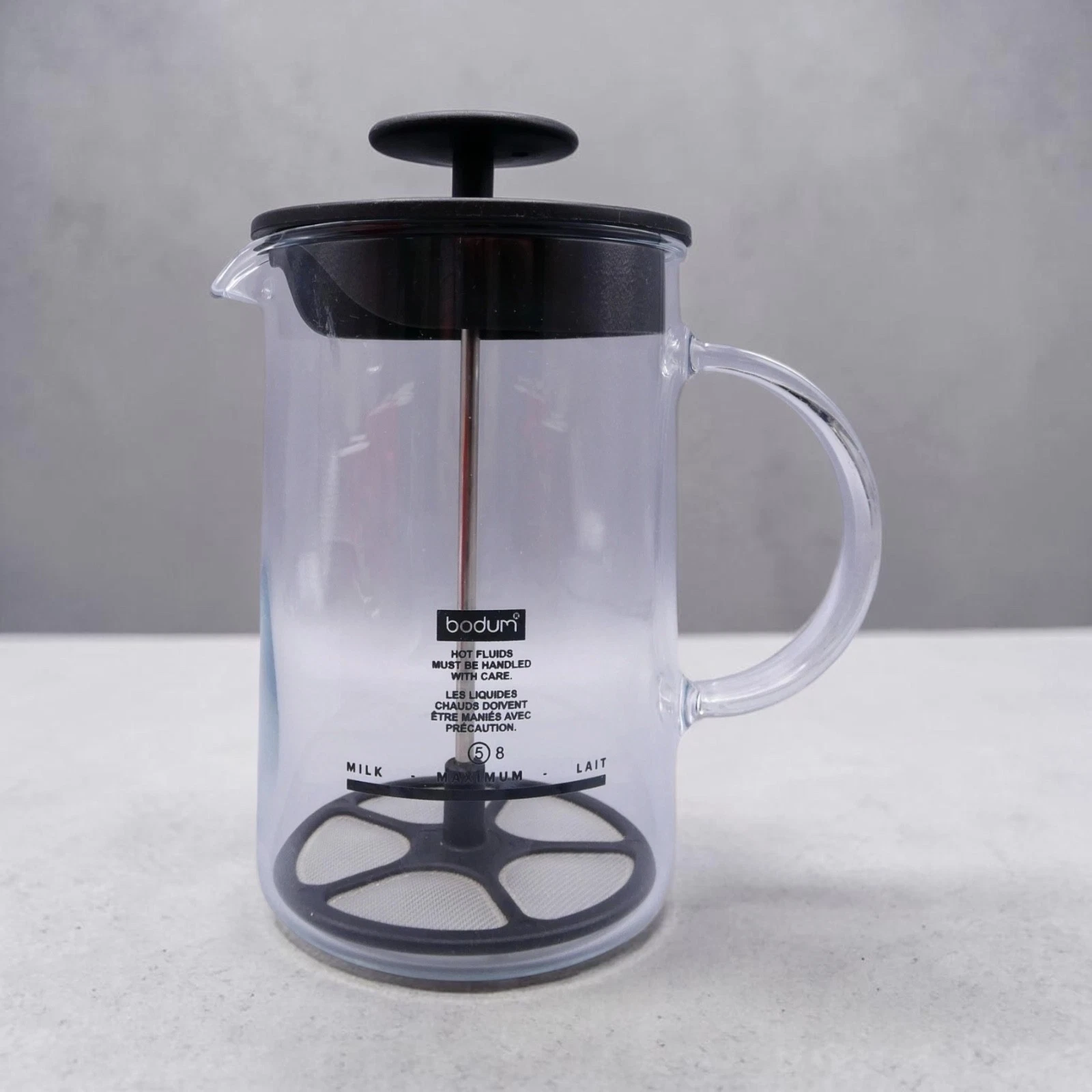 Bodum Milk Frother Glass Cafetiere Manual Coffee Press - VGC