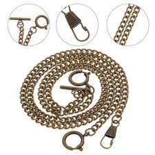 2 Count Vintage Bronze Pocket Watch Suit Chain for Men Mens Wallet Fob