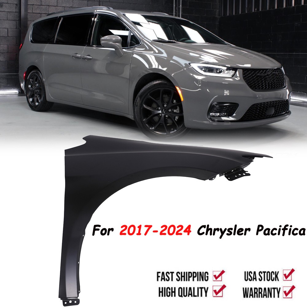 Front Passenger Side Fender For 2017-2024 Chrysler Pacifica Black