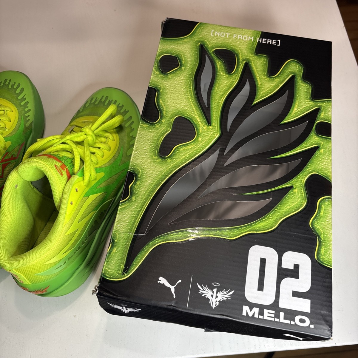 Puma Lamelo Ball MB.02 Nickelodeon Slime Basketball Shoes size 8.5