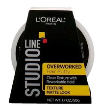 L'Oreal Paris Studio Line Hair Putty OVERWORKED Clean Texture 1.7 oz Matte Look