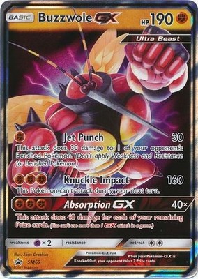 NM-Mint, English - 1 x Pokemon Buzzwole GX - SM69 - Holo Promo Sun