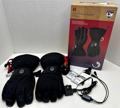 Hestra Power Heater Gauntlet 5-Finger Heated Black Waterproof Size 8 Gloves