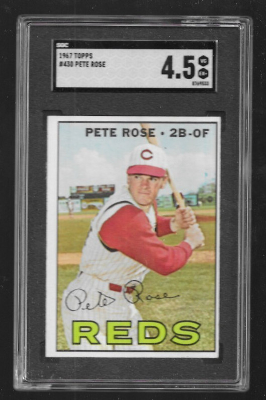 1967 Topps #430 Pete Rose, Cincinnati Reds SGC 4.5 VG-EX+