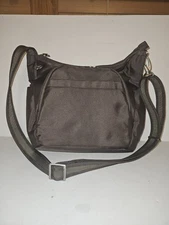 Travelon RFID Anti-Theft Essential Crossbody Bucket Messenger Bag Brown
