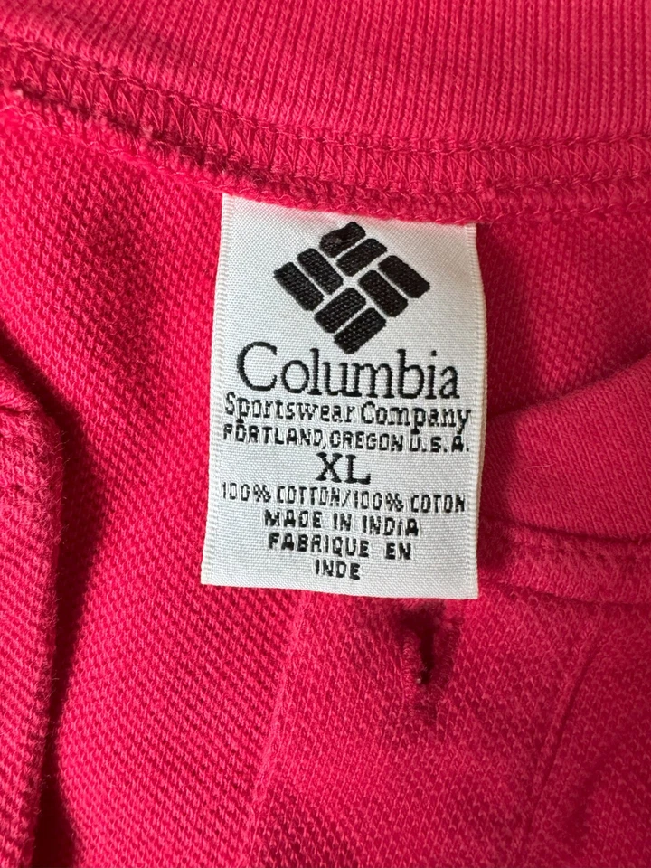 Columbia Shirt Mens Size XL Red Long Sleeve Henley VTG 90s Cotton - Image 3 of 4