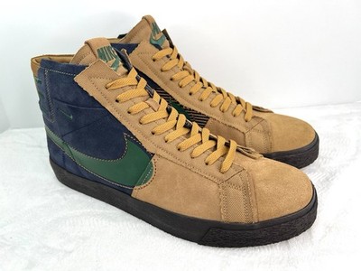 Nike SB Zoom Blazer Mid Premium Patchwork Sneaker Brown Obsidian Mens 10 New