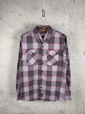 Dixxon Shirt Mens Small Gray Plaid Flannel FR Long Sleeve Button Up Workwear