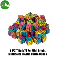 "1 1/2"" Bulk 72 Pc. Mini Bright Multicolor Plastic Puzzle Cubes "