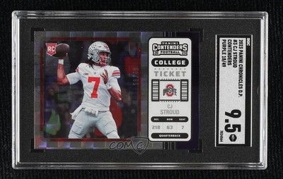 2023 Panini Chronicles Draft Picks Purple 18/49 CJ Stroud #3 Rookie RC 08ok