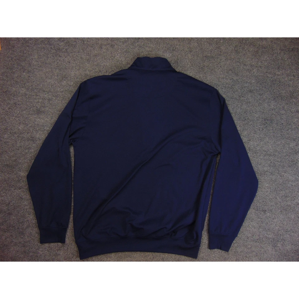 Suéter masculino Donald Ross pulôver de golfe quarto médio zíper azul marinho - Imagem 3 de 4