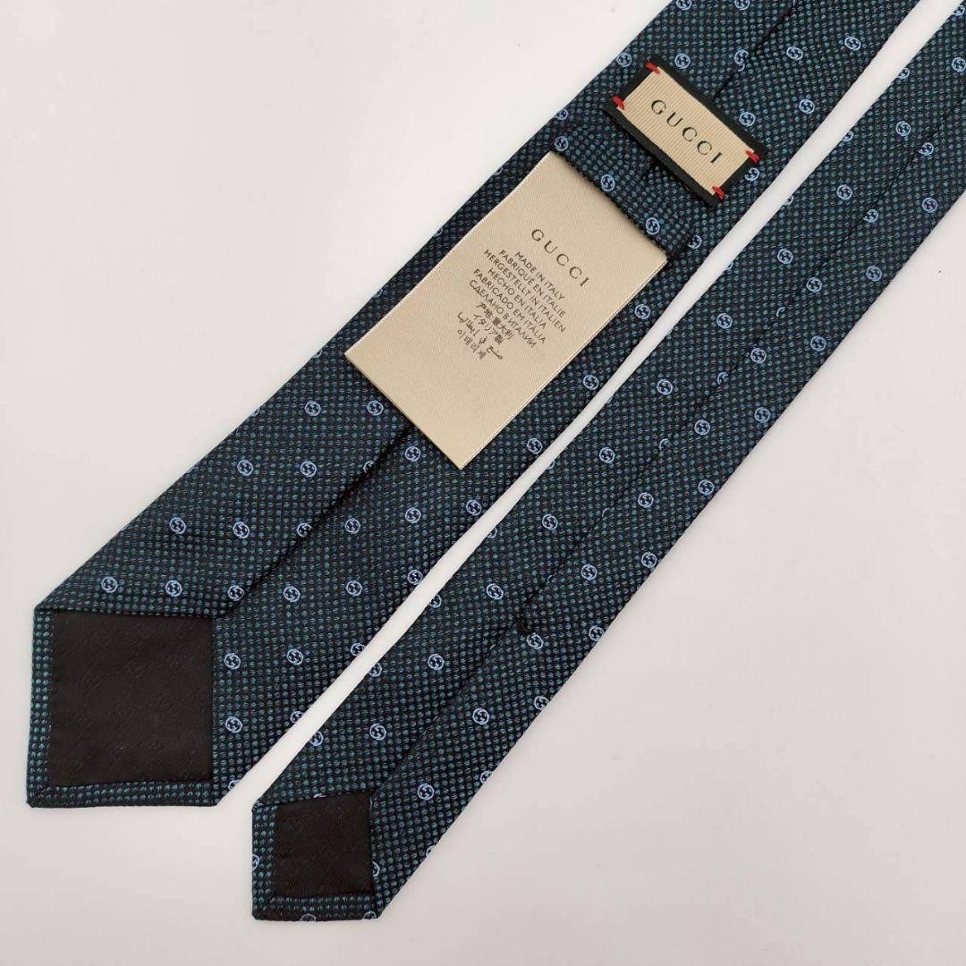 Level Gucci Narrow Tie    Interlocking Jacquard B… - image 7
