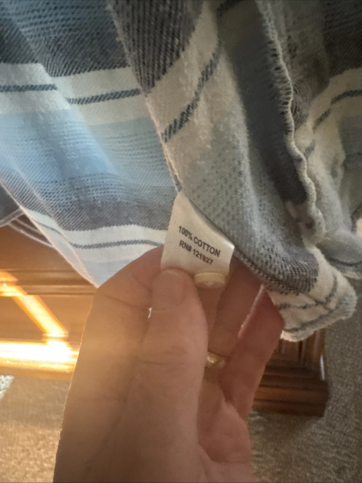 Johnnie O Jacket Mens Large Blue Striped Carver Surflannel Hooded Shacket - product detail image 16