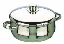 IBILI Casserole Oslo Belly Shape with lid 20 cm, Silver, 2 Piece