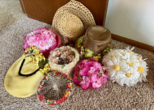 Lot of 8 Vintage 50s 60s Floral Hats with Millinery Flowers Wearable So Pretty