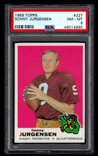 SONNY JURGENSEN 1969 TOPPS FOOTBALL CARD #227 PSA 8 NM-MT REDSKINS QB