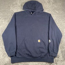 Carhartt Iconic K288 Logo Sweatshirt Mens XL New Navy Loose Fit Hoodie Midweight