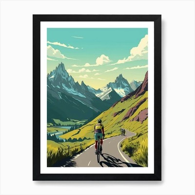 Tour de Mont Blanc Frankreich 6 Vintage gerahmtes Wandbild Poster Leinwanddruck Bild