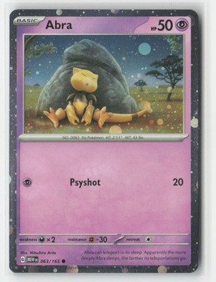 Abra (Cosmos Holo) 063/165 Promo Miscellaneous Cards & Products Pokemon NM