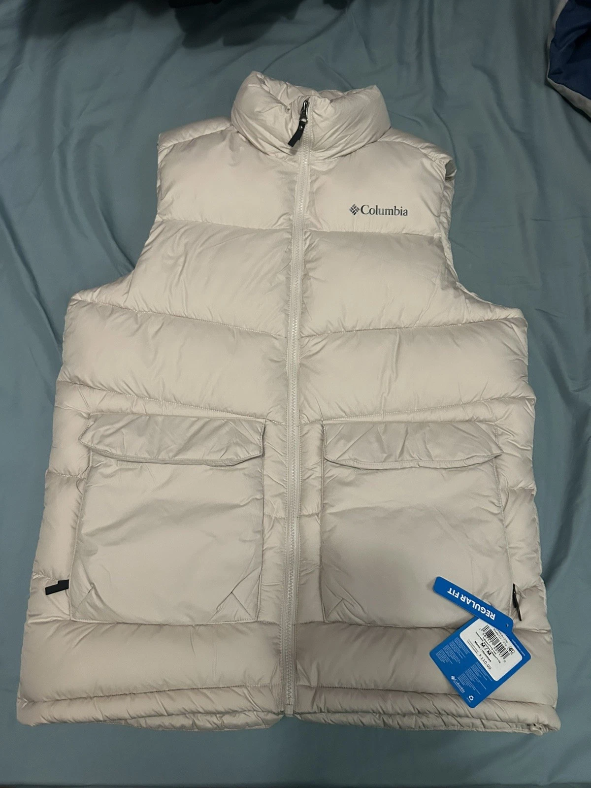 Mens Columbia Lakeport Omni Heat Max Warmth Puffer Vest Sz M dark Stone