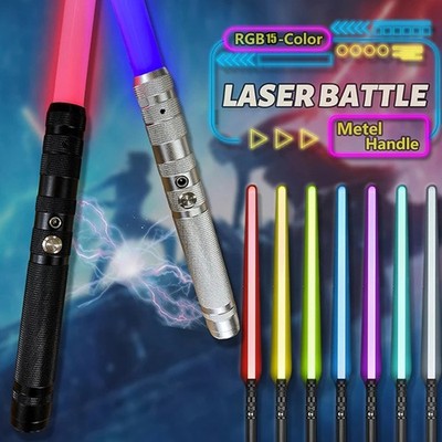 Duelle FX Lichtschwert Smooth Swing,RGB 15 Farben LED Laserschwert Metallgriff