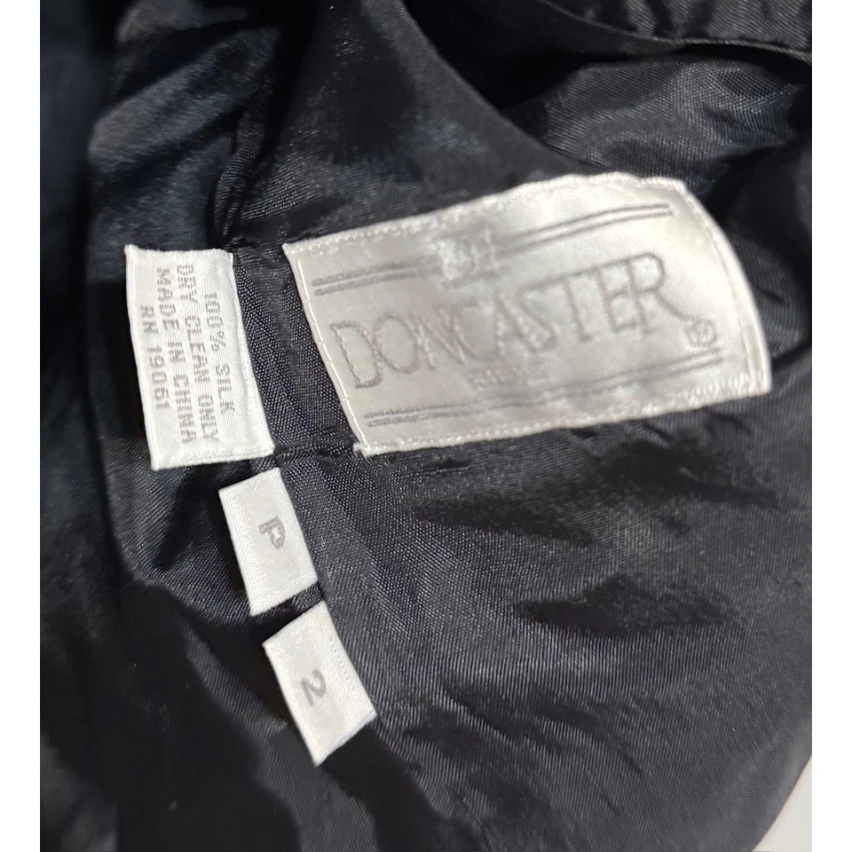 Blazer Doncaster Old Money Glen Tejido a Cuadros Seda Talla 2 Doble Pecho Preppy Foto 3 de 4