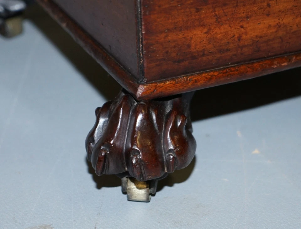 ORIGINAL REGENCY CIRCA 1815 REFRIGERADOR DE VINHO MOGNO ALÇAS DE LATÃO LEÃO PÉS DE PATA - Imagem 4 de 4