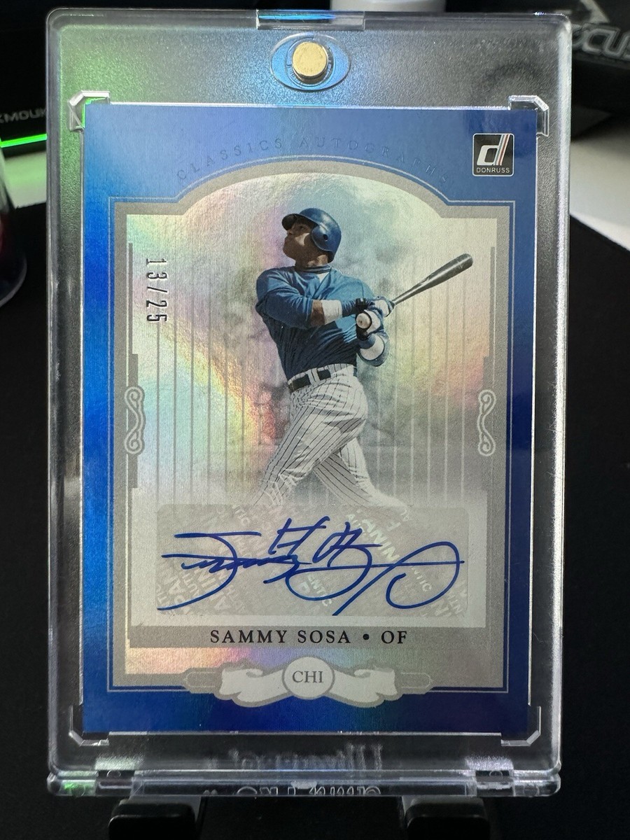 2021 Panini Donruss Baseball Sammy Sosa Classics Autographs Blue Parallel  13/25