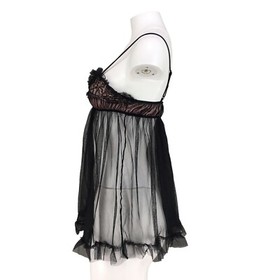 Victoria's Secret Nightie Sexy Little Things Babydoll Sheer Black Pink Y2K S