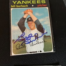 Autographed  1971  Topps.  BILL BURBACH. # 683.          #AB