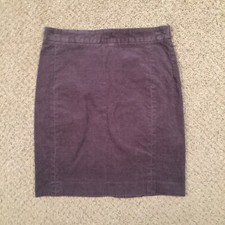 J. Crew Skirt Size 2P Gray Knee Length Unlined Corduroy Pencil Slit